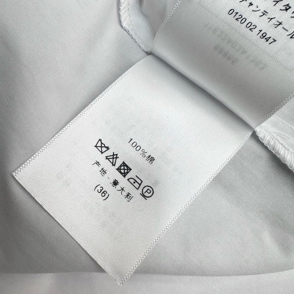 CD SS26 Broadcloth Long Stand Collar Shirt White Polyester 351870
