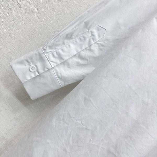 CD SS26 Broadcloth Long Stand Collar Shirt White Polyester 351870