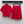Ensemble Miu PE26 chemise à col festonné et jupe trapèze en coton et lin rouges 351911
