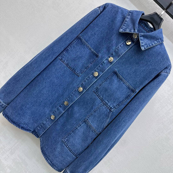 CC 26S Veste en jean coupe ample en denim de coton indigo 350421