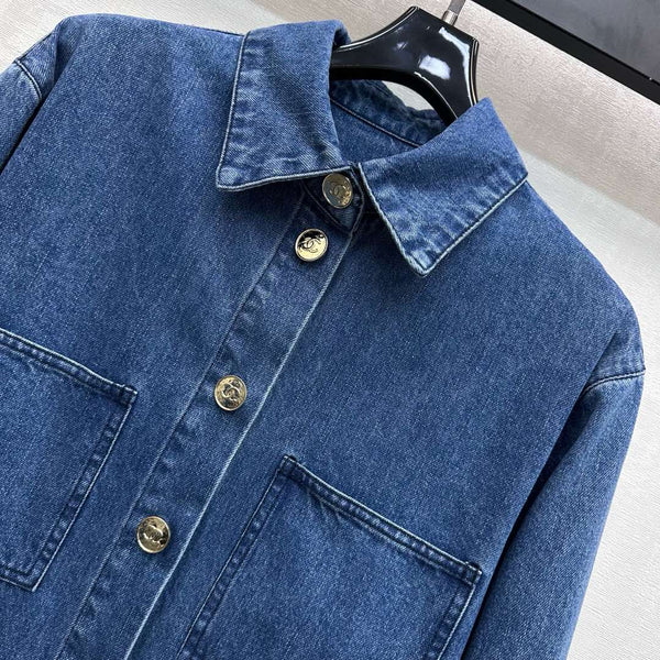 CC 26S Veste en jean coupe ample en denim de coton indigo 350421