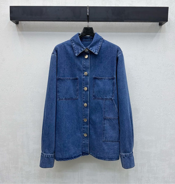 CC 26S Veste en jean coupe ample en denim de coton indigo 350421