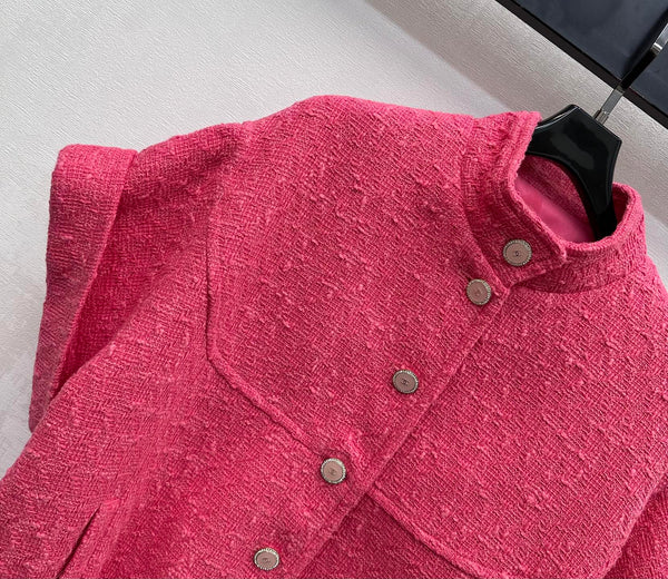 Veste CC Manches Courtes Coton Rose Fuchsia 350253