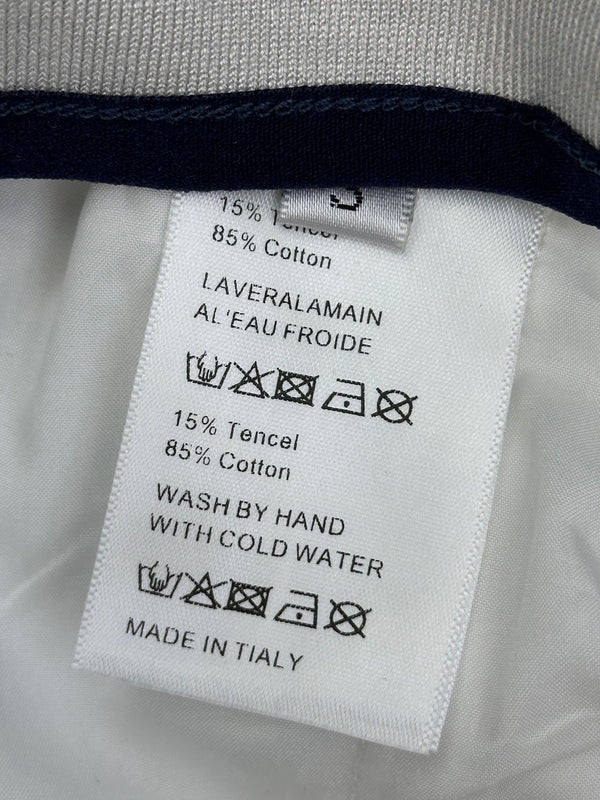 CC Pantalon à cordon en sangle Blanc Coton Tencel 350186