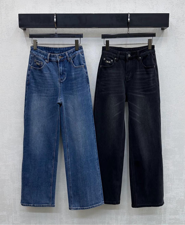 CD Straight-Leg Jeans Black Cotton Polyester 351736