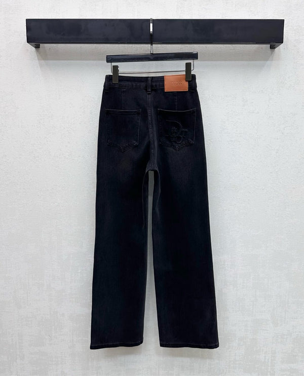 CD Straight-Leg Jeans Black Cotton Polyester 351736