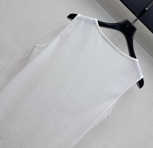 YSL 26s Icons Vest White Cotton 363970
