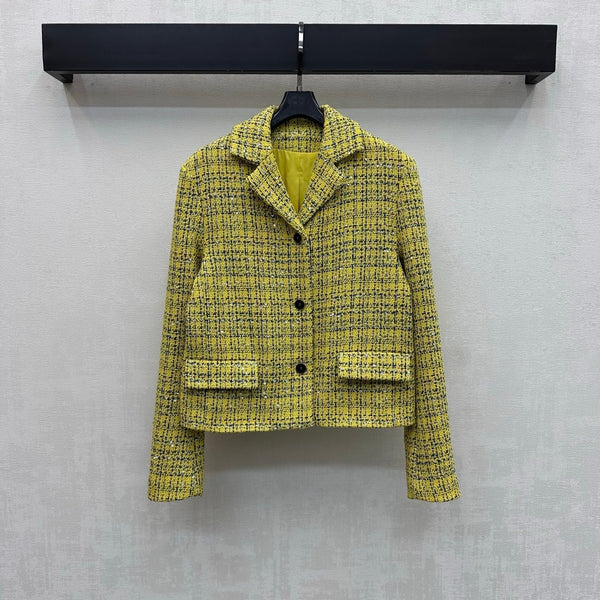 Veste CC 26s Jaune Bleu Marine Tweed Argenté 363984