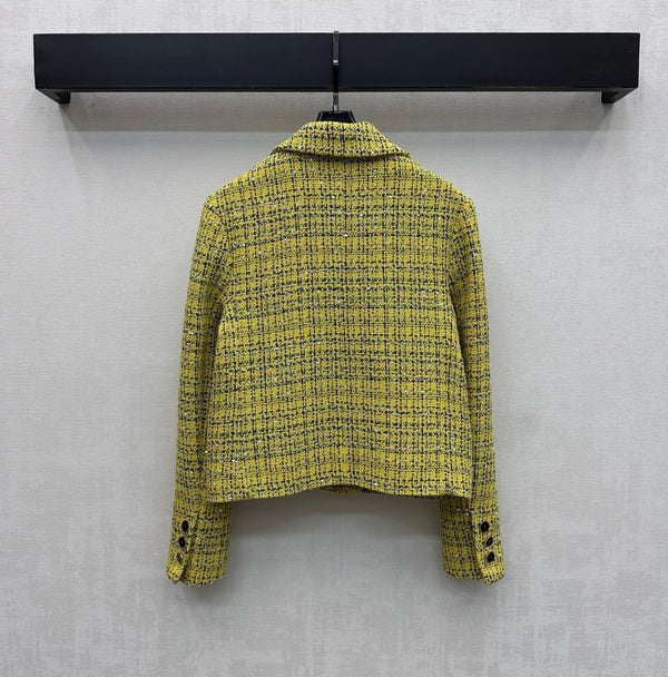 Veste CC 26s Jaune Bleu Marine Tweed Argenté 363984