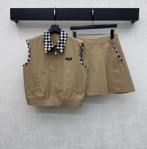 Miu 26s Chino Set Brown Cotton 363960