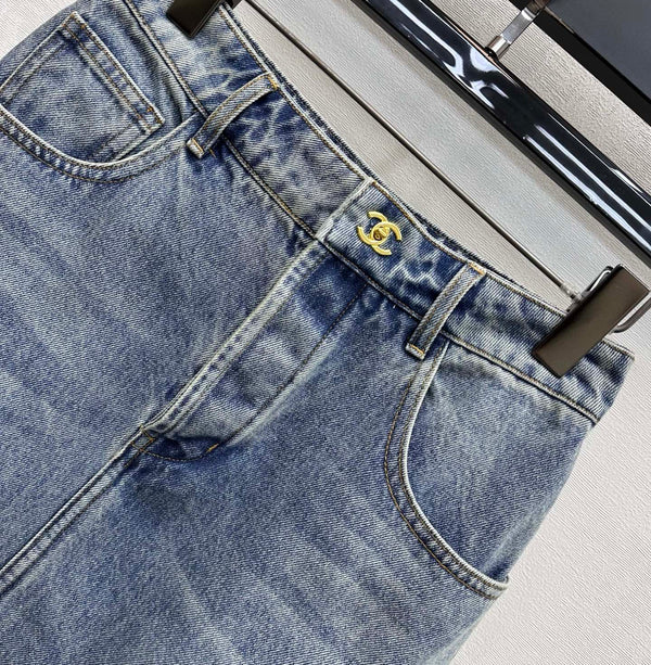 CC 26s Jupe midi en jean patchwork bleu 363947