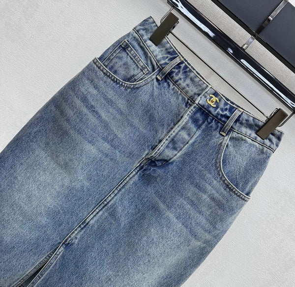 CC 26s Jupe midi en jean patchwork bleu 363947