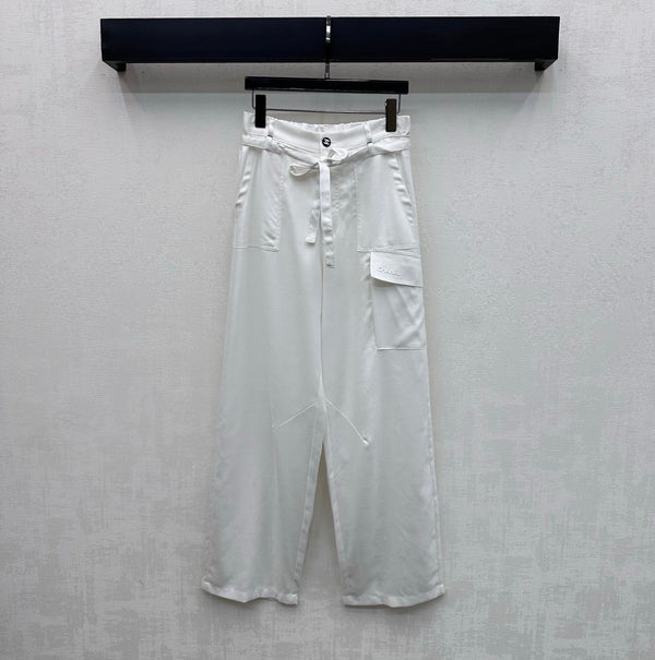 CC 26s Pantalon droit en lin, rayonne et polyester blanc 363900