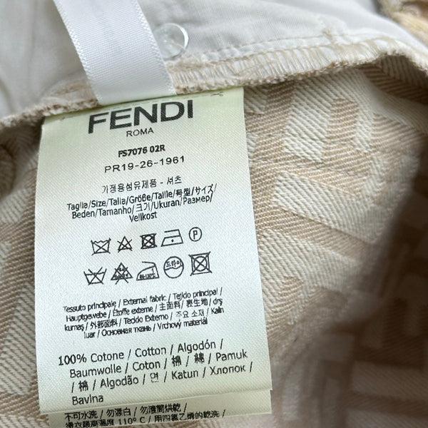 Fendi 26s Midi Skirt Beige Pink Jacquard Denim 366972