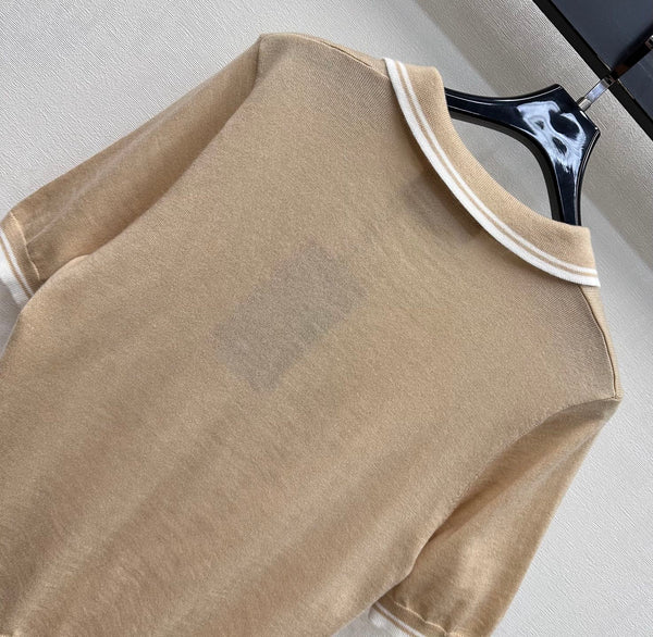 GG Polo Shirt Warm Taupe Cotton 378329