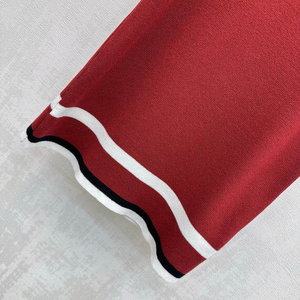 CC Striped Knit Vest Red Wool Nylon 378300