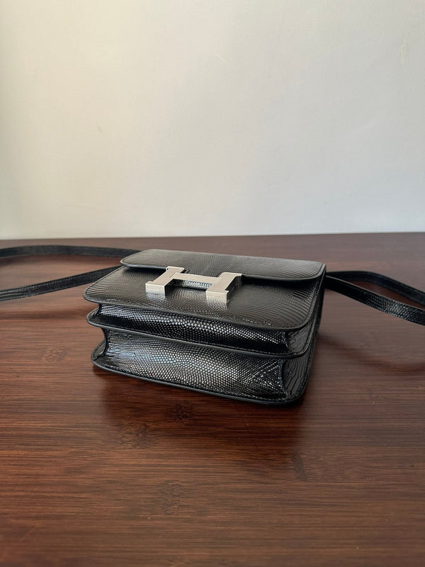 CONSTANCE 18 BLACK LIZARD HARDWARE ARGENTO 