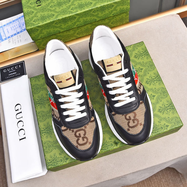 GG Men's Sneaker Black Brown Calfskin 522004