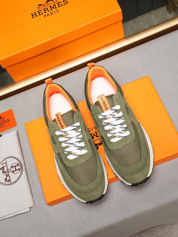 Sneaker da uomo HM in pelle scamosciata verde 619320