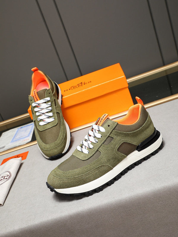 Sneaker da uomo HM in pelle scamosciata verde 619320