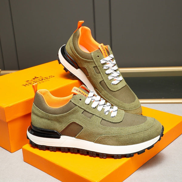 Sneaker da uomo HM in pelle scamosciata verde 619320