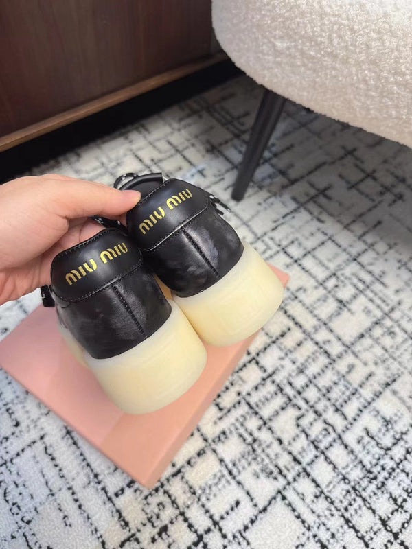 Miu Balance Sneakers Black Leather