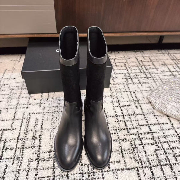 Chanel 25A Winter New Hight Boots Black Cowhide 393518