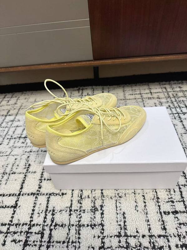 Jimmy Choo Sunny F Sneaker Yellow Lace Leather 682043