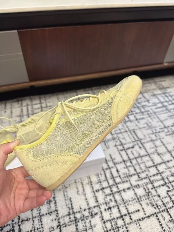 Jimmy Choo Sunny F Sneaker Yellow Lace Leather 682043