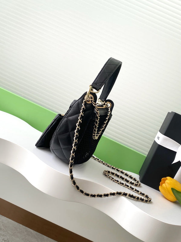 cc 25S Borsa a mano nera con catena