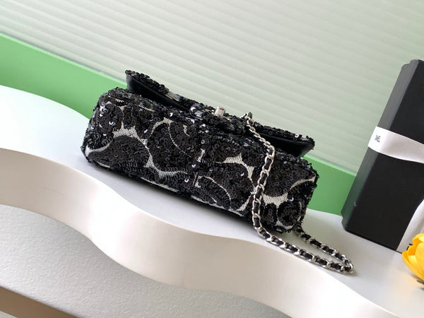 CC 2025 Flap Bag Black Sequin 298204