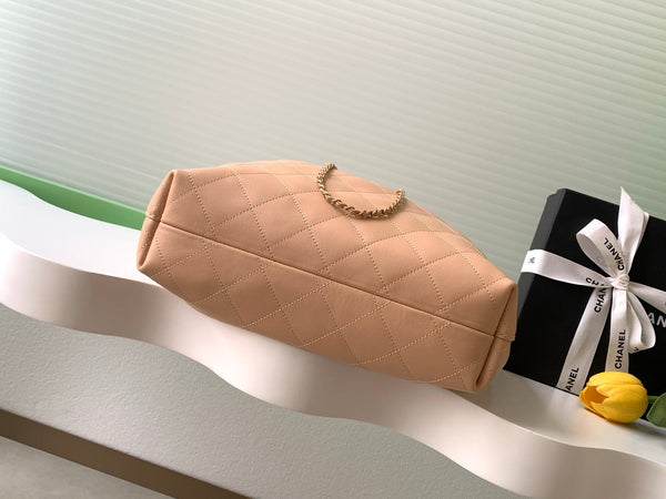 CC 2025 Hobo Bag 45cm Beige Calfskin