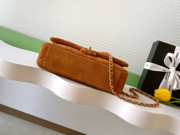 Chanel 2026 Flap Bag Camel Suede Leather