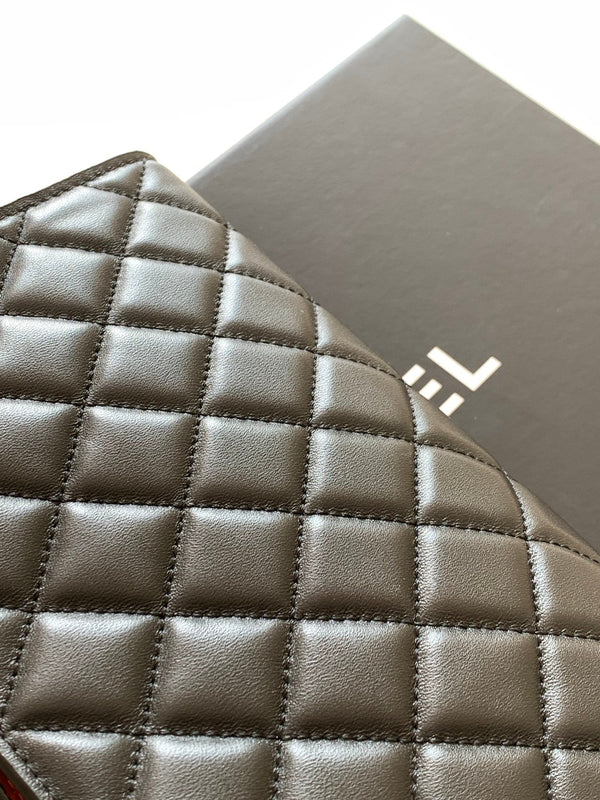Chanel 25 Christmas Limited Hobo Shoulder Bag Black Lambskin 324810
