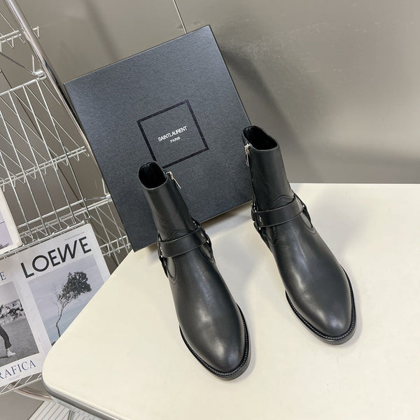 STIVALI SL HARNESS IN PELLE DI VITELLO NERA