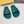 FENDI ROMA SLIDES IN TEAL GREEN LAMBSKIN LEATHER