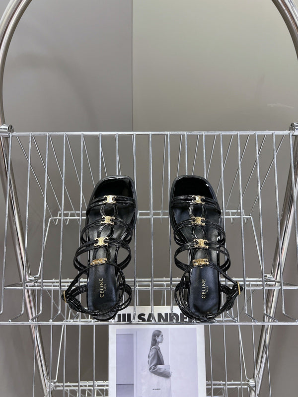 CELINE Sandals Clemence Multi Black Leather