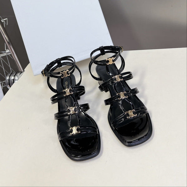 CELINE Sandals Clemence Multi Black Leather