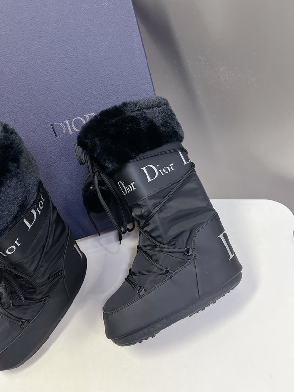 CD Short Boots 60mm In Black Cowhide With Feather 989723