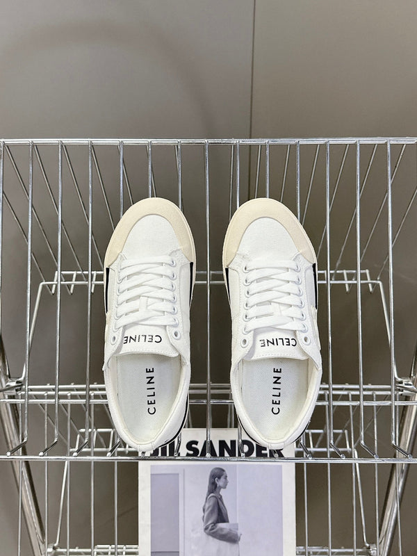 CELINE 25 Sneaker White Beige Canvas 285970