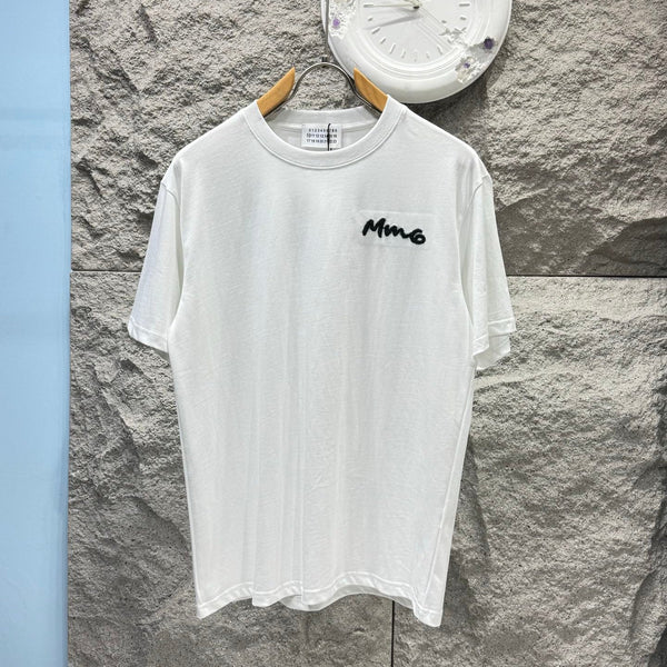 MM6 Embroidered Short-sleeve T-shirt White Cotton 387974