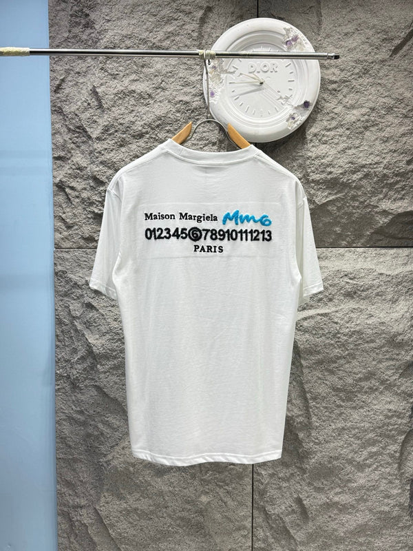 MM6 Embroidered Short-sleeve T-shirt White Cotton 387974