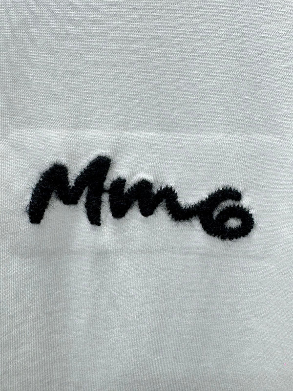 MM6 Embroidered Short-sleeve T-shirt White Cotton 387974