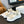 CHLOÉ NAMA WEDGE SANDALS IN BEIGE FABRIC AND WHITE RUBBER