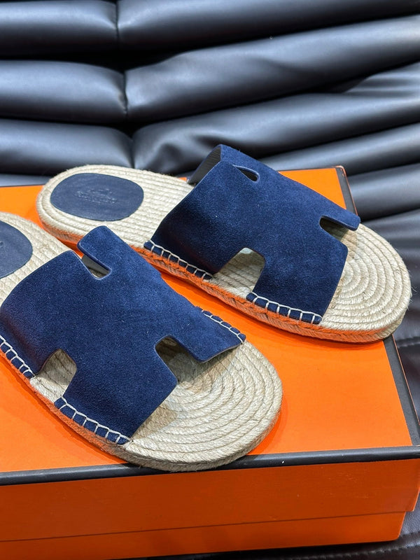SANDALO ESPADRILLAS HM ANTIGUA IN CAMOSCIO BLU MARINO