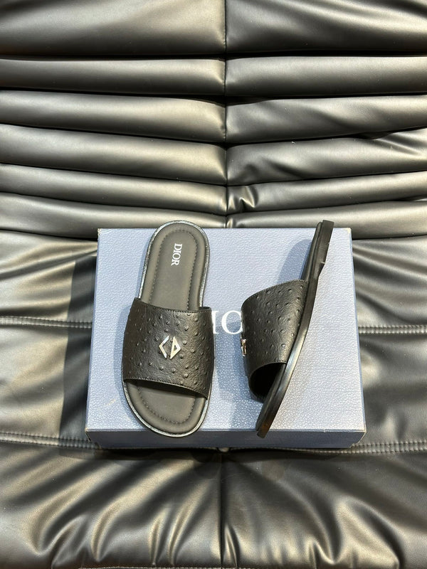 CD ALIAS SUMMER SLIPPER BLACK CALFSKIN