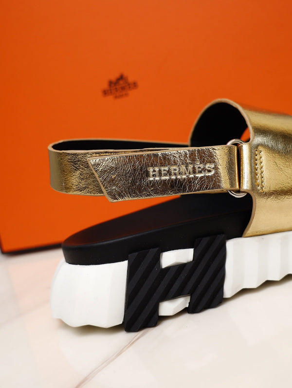 HM ELECTRIC SANDAL  METALLIC GOLD CALFSKIN