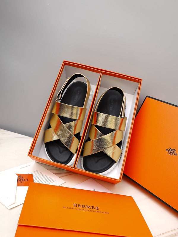 HM ELECTRIC SANDAL  METALLIC GOLD CALFSKIN