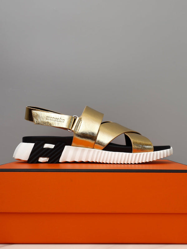 HM ELECTRIC SANDAL  METALLIC GOLD CALFSKIN