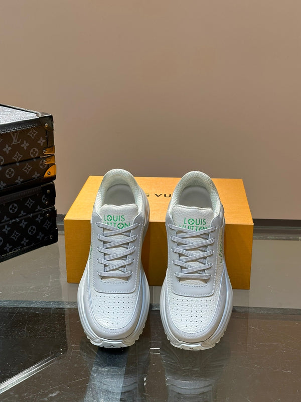 THICK-SOLED SNEAKER WHITE AND GREY CALFSKIN